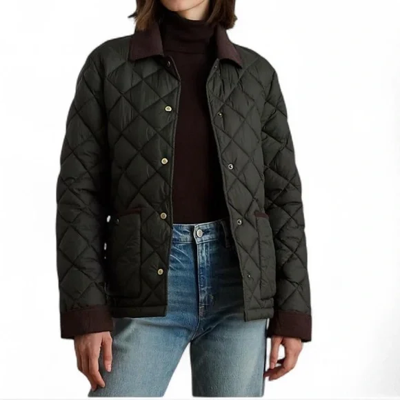 Ralph Lauren Dark Green Quilted Puffer Jacket - Picture 1 of 4